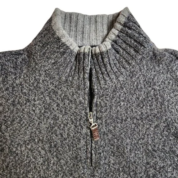 Daniele Blasi Italian Gray Wool Blend Half-Zip Sweater Men's Large - Picture 3 of 10